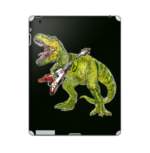 Наклейка на Планшет Apple iPad Хэви метал динозавр,  купить в Москве – интернет-магазин Allskins, rock, металл, музыка, музыкант, гитара, гитарист, динозавры