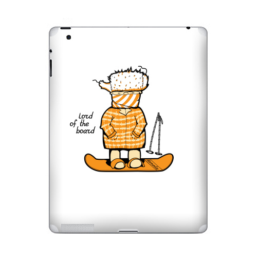 Наклейка на Планшет Apple iPad Lord of the board,  купить в Москве – интернет-магазин Allskins, надписи на английском, прикольные надписи, лыжи, чемпион, мужские, спорт, надписи, сноуборд, оранжевый, 300 Лучших работ