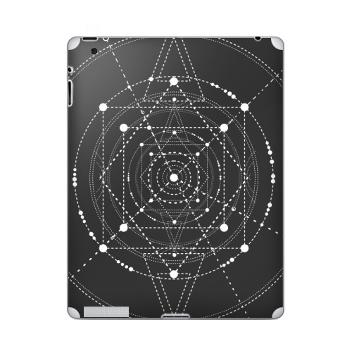 Наклейка на Планшет Apple iPad Тайный код мироздания,  купить в Москве – интернет-магазин Allskins, черно-белое, духовность, секрет, дух, геометрия, сакральное, fashionillustration