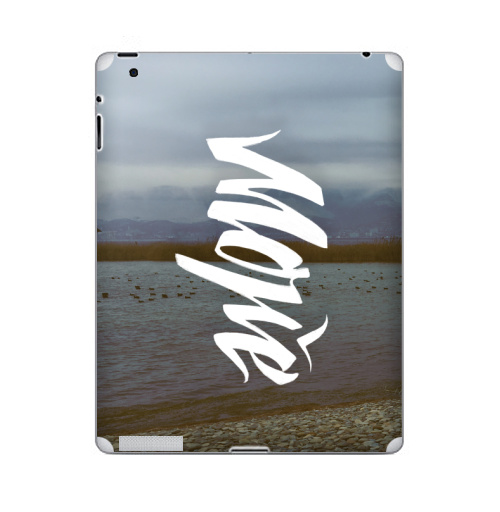 Наклейка на Планшет Apple iPad Море леттеринг,  купить в Москве – интернет-магазин Allskins, черно-белое, леттериннг, надписи, морская, каллиграфия