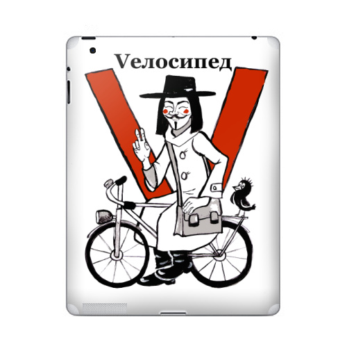 Наклейка на Планшет Apple iPad V - значит велосипед,  купить в Москве – интернет-магазин Allskins, кино, велосипед, печкин, персонажи, красный, надписи
