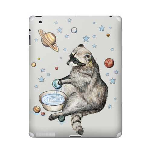 Наклейка на Планшет Apple iPad Енот-полоскун-космический,  купить в Москве – интернет-магазин Allskins, милые животные, земля, животные, космос, енот