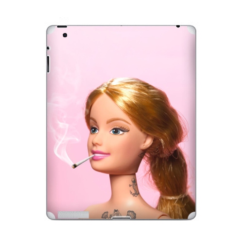 Наклейка на Планшет Apple iPad Барби повзрослела,  купить в Москве – интернет-магазин Allskins, прикол, барби, кукла, девушка, розовый, татуировки