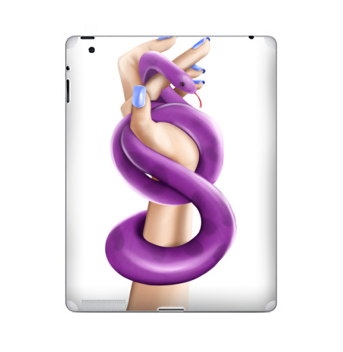 Наклейка на Планшет Apple iPad Змея фуксия в женской власти,  купить в Москве – интернет-магазин Allskins, девушка, руки, фиолетовый, фуксия, нежно, хэллоуин, змея