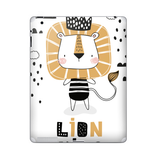 Наклейка на Планшет Apple iPad Король Лев - Принтериум,  купить в Москве – интернет-магазин Allskins, лев, король, мультфильмы, детские, мило, корона, джунглей, safari, lion