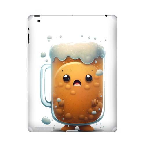 Наклейка на Планшет Apple iPad Милая кружка пива,  купить в Москве – интернет-магазин Allskins, стритарт, чай и кофе, пиво, мило, стакан, удивление