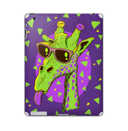 Наклейка на Планшет Apple iPad Жирафео,  купить в Москве – интернет-магазин Allskins, фиолетовый, животные, лампа, лето, очки, хипстер, Эцилопп, зеленый, 300 Лучших работ, милые животные