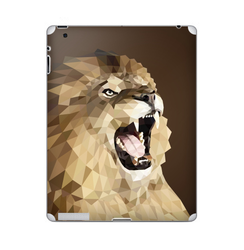 Наклейка на Планшет Apple iPad Лев с треугольником,  купить в Москве – интернет-магазин Allskins, милые животные, 300 Лучших работ, оригами, геометрия, лев, треугольник, монстры, коричневый
