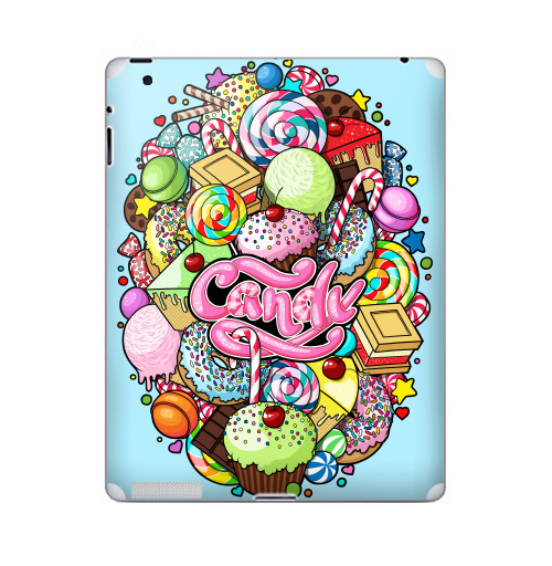 Наклейка на Планшет Apple iPad CANDY!!,  купить в Москве – интернет-магазин Allskins, кекс, рождение, торт, сладости, розовый, еда, 300 Лучших работ