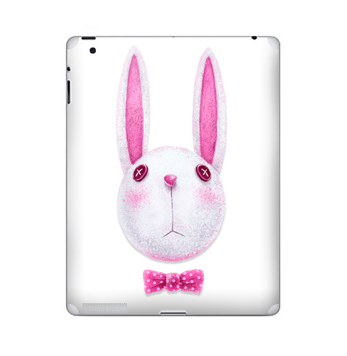 Наклейка на Планшет Apple iPad Зая с бабочкой,  купить в Москве – интернет-магазин Allskins, гики, заяц, бабочки, розовый, хипстер, пуговицы