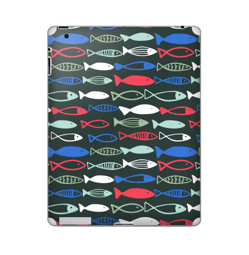 Наклейка на Планшет Apple iPad Веселые рыбехи,  купить в Москве – интернет-магазин Allskins, милые животные, детские, океаны, морская, лето, вода, графика, рыба, животные