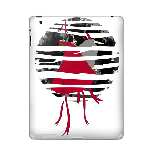 Наклейка на Планшет Apple iPad Red riding hoooood,  купить в Москве – интернет-магазин Allskins, волк, девушка, красный, лес, серый, сказки, собаки