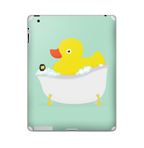 Наклейка на Планшет Apple iPad В мире уток,  купить в Москве – интернет-магазин Allskins, гики, желтый, утка, пена, ванная