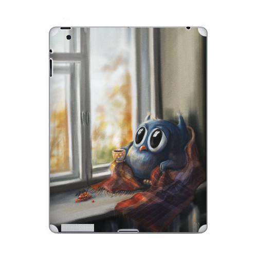 Наклейка на Планшет Apple iPad Vanilla Owl,  купить в Москве – интернет-магазин Allskins, ваниль, хипстер, сова, птицы, осень, графика, любовь, тренд, 300 Лучших работ