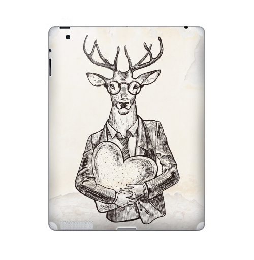 Наклейка на Планшет Apple iPad Мистер Твистер,  купить в Москве – интернет-магазин Allskins, животные, любовь, олень, персонажи, сердце, хипстер, для влюбленных