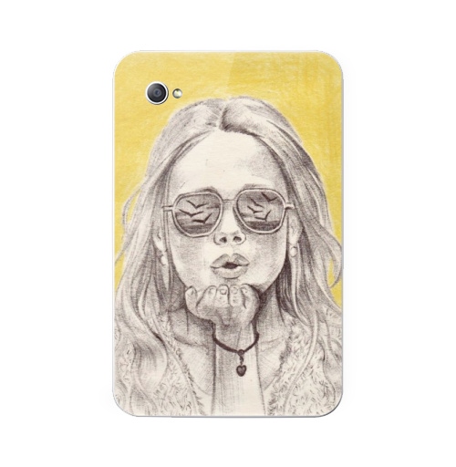 Наклейка на Планшет Samsung Galaxy Tab 7 (P1000) Жёлтый воздушный поцелуй,  купить в Москве – интернет-магазин Allskins, лето, графика, желтый, воздушный_поцелуй, поцелуй, девушка