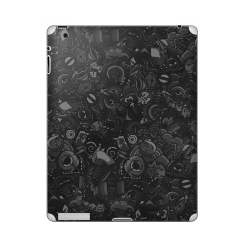 Наклейка на Планшет Apple iPad 2 / iPad 3 Темный дудл,  купить в Москве – интернет-магазин Allskins, темный, дудлы, черный, персонажи, монстры
