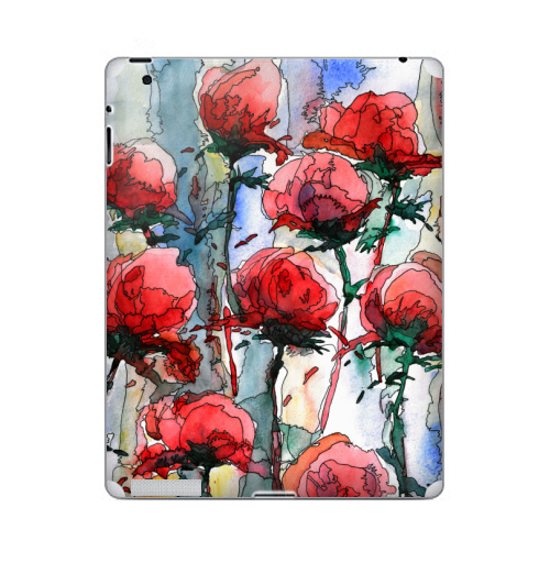 Наклейка на Планшет Apple iPad 2 / iPad 3 Розы,  купить в Москве – интернет-магазин Allskins, графика, иллюстрации, композиция, цветы, фантазия, счастье