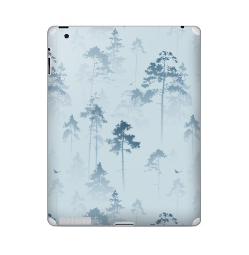 Наклейка на Планшет Apple iPad 2 / iPad 3 Лес. Туман,  купить в Москве – интернет-магазин Allskins, лес, деревья, сосны, туман, птицы, природа, пейзаж, небо, полёт