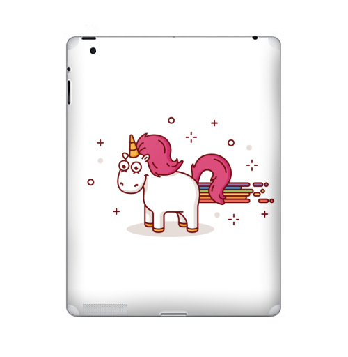 Наклейка на Планшет Apple iPad 2 / iPad 3 Счастливый единорог,  купить в Москве – интернет-магазин Allskins, единорог, лошадь, пони, счастье, розовый, радуга, рог, радость, улыбка