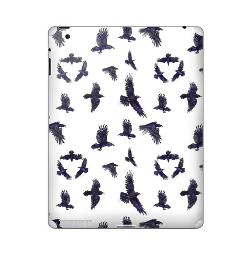 Наклейка на Планшет Apple iPad 2 / iPad 3 Стая воронов,  купить в Москве – интернет-магазин Allskins, ворона, птицы, Крылья, готика, бесшовный, акварель
