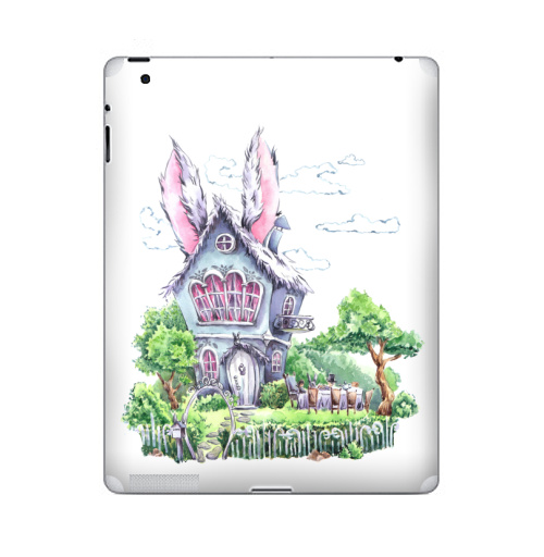 Наклейка на Планшет Apple iPad 2 / iPad 3 Домик Мартовского Зайца,  купить в Москве – интернет-магазин Allskins, заяц, жильё, сказки, уют, дом, домики, Алиса в стране чудес