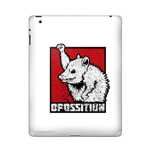Наклейка на Планшет Apple iPad 2 / iPad 3 Опоссум в ультра-тревожном квадрате,  купить в Москве – интернет-магазин Allskins, философские, опоссум, животное, логотип, крысы, панк, гранж, металл, метафора, прикол, постимпрессионизм