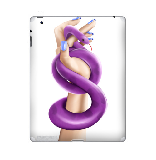 Наклейка на Планшет Apple iPad 2 / iPad 3 Змея фуксия в женской власти,  купить в Москве – интернет-магазин Allskins, девушка, руки, фиолетовый, фуксия, нежно, хэллоуин, змея