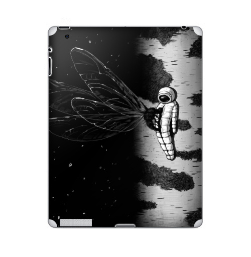 Наклейка на Планшет Apple iPad 2 / iPad 3 Береза,  купить в Москве – интернет-магазин Allskins, сюрреализм, астронавт, космос, фантастика, черно-белое, берёзки, космонавтика