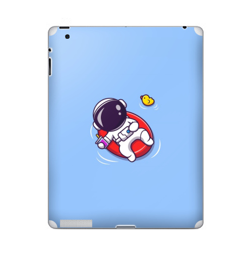 Наклейка на Планшет Apple iPad 2 / iPad 3 Космонавт на отдыхе,  купить в Москве – интернет-магазин Allskins, классика, космос, космонавтика, бассейн, отдых, релакс