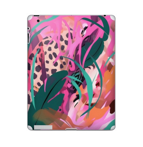 Наклейка на Планшет Apple iPad 2 / iPad 3 Дикая природа в тропическом лесу,  купить в Москве – интернет-магазин Allskins, поп-арт, природа, леопард, тропические, тропики, растение, розовый, зеленый, леопардовый, оранжевый, живописный, абстракция