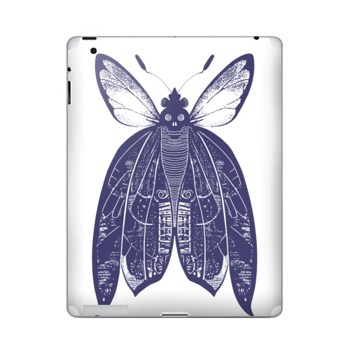 Наклейка на Планшет Apple iPad 2 / iPad 3 Мотыль,  купить в Москве – интернет-магазин Allskins, бабочки, череп