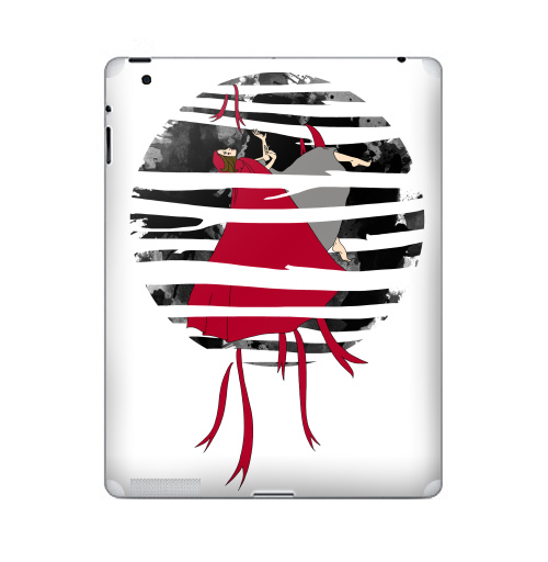 Наклейка на Планшет Apple iPad 2 / iPad 3 Red riding hoooood,  купить в Москве – интернет-магазин Allskins, волк, девушка, красный, лес, серый, сказки, собаки