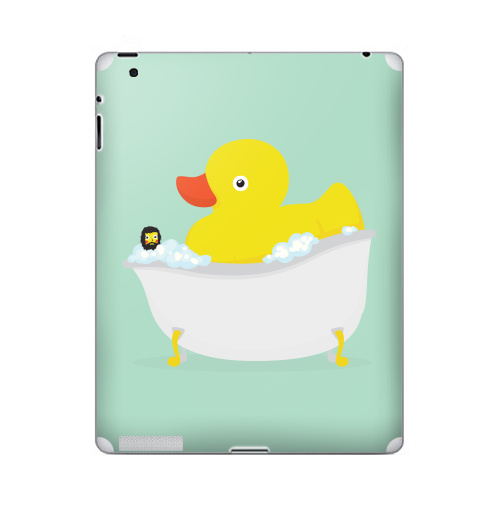 Наклейка на Планшет Apple iPad 2 / iPad 3 В мире уток,  купить в Москве – интернет-магазин Allskins, гики, желтый, утка, пена, ванная