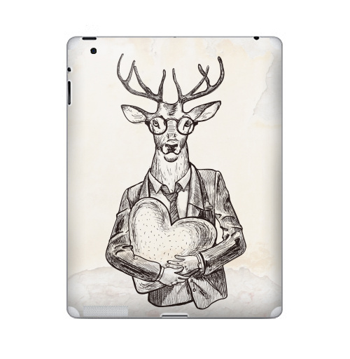 Наклейка на Планшет Apple iPad 2 / iPad 3 Мистер Твистер,  купить в Москве – интернет-магазин Allskins, животные, любовь, олень, персонажи, сердце, хипстер, для влюбленных