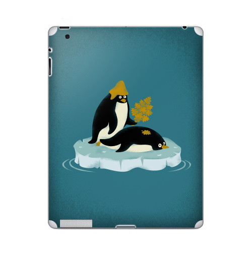 Наклейка на Планшет Apple iPad 2 / iPad 3 С ЛЕГКИМ ПАРОМ,  купить в Москве – интернет-магазин Allskins, зима, пингвин, лёд, жарко, вода