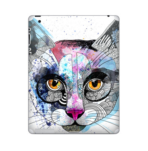 Наклейка на Планшет Apple iPad 2 / iPad 3 Кошка графика,  купить в Москве – интернет-магазин Allskins, милые животные, акварель, персонажи, графика, животные, кошка