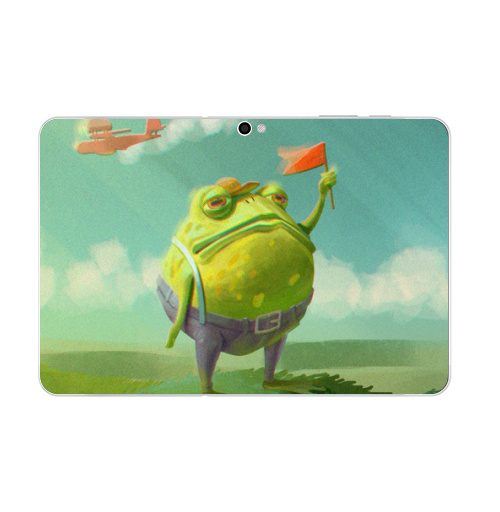 Наклейка на Планшет Samsung Galaxy Tab 10.1 (P7500) Мистер Жаба,  купить в Москве – интернет-магазин Allskins, милые животные, небо, цвет, детские, лягушка