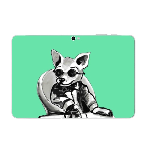 Наклейка на Планшет Samsung Galaxy Tab 10.1 (P7500) Маленький босс,  купить в Москве – интернет-магазин Allskins, cool, dog, персонажи, черно-белое, собаки, шеф, директор