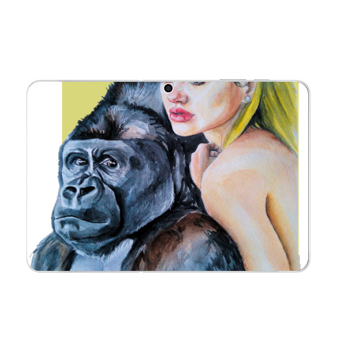 Наклейка на Планшет Samsung Galaxy Tab 10.1 (P7500) Тотем горилла,  купить в Москве – интернет-магазин Allskins, девушка, акварель, желтый, глаз, Тотемы, животные