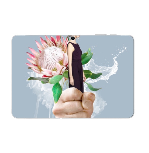 Наклейка на Планшет Samsung Galaxy Tab 10.1 (P7500) Пастельный букет,  купить в Москве – интернет-магазин Allskins, букет, цветы, девушка, мороженое, акварель, белый, вода, нежно, пастельный, психоделичный