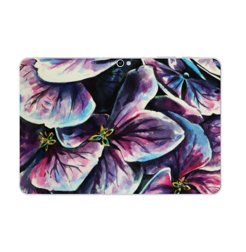 Наклейка на Планшет Samsung Galaxy Tab 10.1 (P7500) Фиолетовые цветы,  купить в Москве – интернет-магазин Allskins, фиолетовый, акварель, цветокакварель, цветы