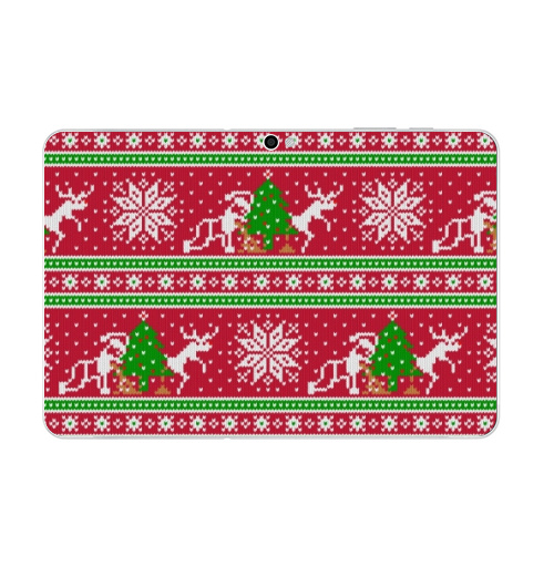 Наклейка на Планшет Samsung Galaxy Tab 10.1 (P7500) Плохой Санта и его олень,  купить в Москве – интернет-магазин Allskins, новый год, зима, узор, дед_мороз, олень, вязание, свитер_с_оленями, свитер