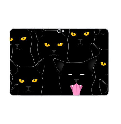 Наклейка на Планшет Samsung Galaxy Tab 10.1 (P7500) Котики detected,  купить в Москве – интернет-магазин Allskins, кошка, глаз, графика, улыбка, животные, 300 Лучших работ