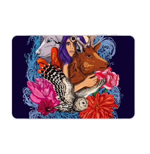 Наклейка на Планшет Samsung Galaxy Tab 10.1 (P7500) Dear deer,  купить в Москве – интернет-магазин Allskins, животные, лиса, графика, волк, девушка, лес, олень, птицы, собаки