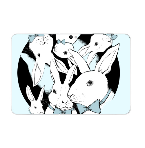 Наклейка на Планшет Samsung Galaxy Tab 10.1 (P7500) Boys Bunny,  купить в Москве – интернет-магазин Allskins, заяц, бабочки, зима