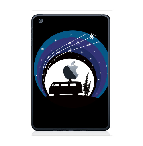 Наклейка на Планшет Apple iPad Mini c яблоком Night Scene,  купить в Москве – интернет-магазин Allskins, Фольксваген, ночь, луна, звезда, дым, заяц