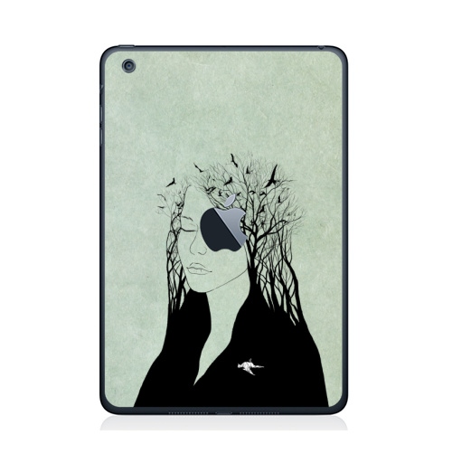 Наклейка на Планшет Apple iPad Mini c яблоком Чувства,  купить в Москве – интернет-магазин Allskins, птицы, любовь, девушка