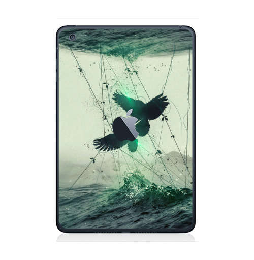 Наклейка на Планшет Apple iPad Mini c яблоком Концепт арт абстракция,  купить в Москве – интернет-магазин Allskins, ворона, абстракция, концепт, цифровая, живопись, блики, движение, мода, брызги