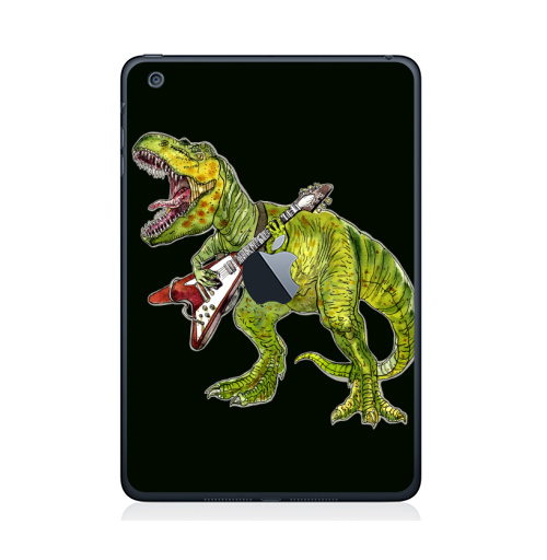 Наклейка на Планшет Apple iPad Mini c яблоком Хэви метал динозавр,  купить в Москве – интернет-магазин Allskins, rock, металл, музыка, музыкант, гитара, гитарист, динозавры